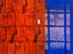 The Sunset Ochre & Cobalt Blue Vana-Ikat Silk Saree