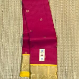 Elegant Pink Silk Saree with Rich Gold Zari Korvai Border