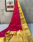 Elegant Pink Silk Saree with Rich Gold Zari Korvai Border