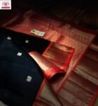 Elegant Black Silk Saree with Rich Gold Zari & Traditional Korvai Border