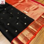 Elegant Black Silk Saree with Rich Gold Zari & Traditional Korvai Border