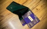 Emerald Green & Royal Purple Gold Zari Kanjivaram Silk Saree