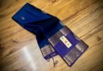 Royal Navy Blue & Lavender Gold Zari Silk Saree