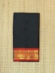 Classic Black Kalyani Cotton Saree with Crimson Red Gold Zari Border