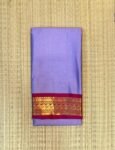 Lavender Kalyani Cotton Saree with Magenta Gold Zari Border
