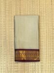 Dove Grey Kalyani Cotton Saree with Deep Plum Gold Zari Border