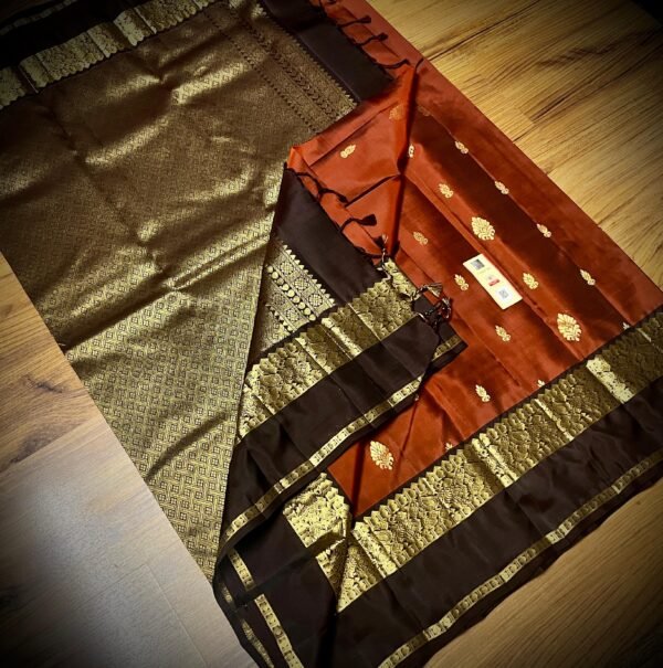Ornate Gold Zari Brocade in Burnt Sienna & Espresso