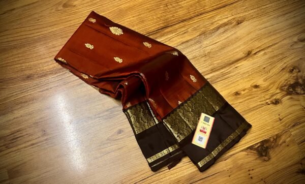 Ornate Gold Zari Brocade in Burnt Sienna & Espresso