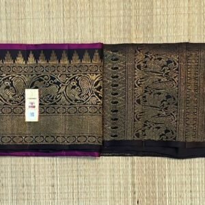 Royal Magenta & Antique Gold Zari Woven Silk Saree