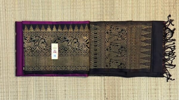 Royal Magenta & Antique Gold Zari Woven Silk Saree