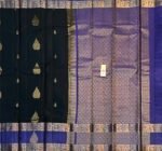 Elegant Navy Blue & Royal Purple Silk Saree with Rich Gold Zari Work