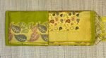 Vibrant Mustard Yellow Silk Saree with Multicolor Leaf Border & Rich Gold Floral Pallu