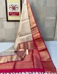 Elegant Ivory & Rose Pink Silk Saree with Rich Gold Zari Border