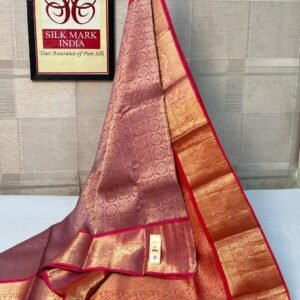 Graceful Lavender Silk Saree with Rich Gold Zari Border & Vibrant Orange Pallu
