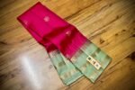 Elegant Mint Green & Rani Pink Kanchipuram Silk Saree with Rich Gold Zari Weaving