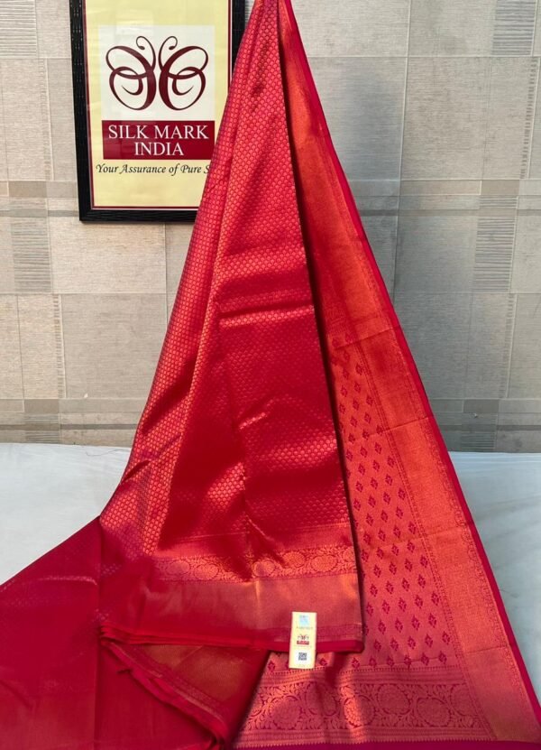 Opulent Crimson Red Monotone Kanchipuram Silk Saree