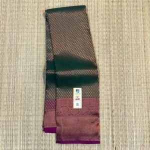 Regal Olive Green & Wine Magenta Kanchipuram Silk Saree