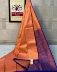 Divine Pure White & Deep Violet Kanchipuram Silk Saree