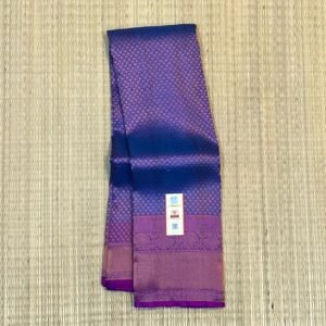 Exquisite Royal Blue and Magenta Pure Soft Silk Saree with Rich Gold Zari Work