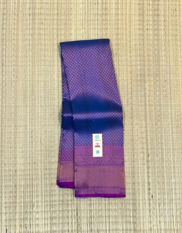 Exquisite Royal Blue and Magenta Pure Soft Silk Saree with Rich Gold Zari Work