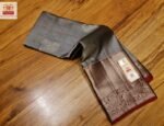 Chic Silver Grey & Deep Maroon Silver Zari Silk Saree