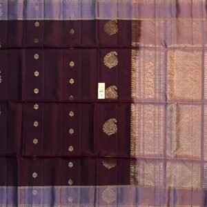 Deep Maroon & Lavender Gold Zari Silk Saree