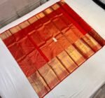 Classic Red Kanchipuram Silk Saree with Rich Gold Zari Weaving, Broad Gold Border & Traditional Brocade Pallu