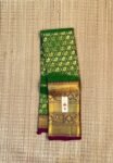 Emerald Green & Magenta Kanchipuram Silk Saree with Rich Gold Zari Border