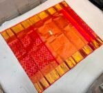 Exquisite Dual-Tone Orange and Pink Soft Silk Saree with Rich Gold Zari Border & Elaborate Pallu