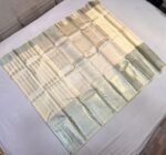 Elegant Ivory Silver Zari Kanchipuram Silk Saree with Lustrous Silver Border