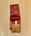 Regal Crimson Red Soft Silk Saree with Heavy Gold Zari Floral Buttas and Grand Brocade Pallu