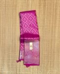 Elegant Rani Pink Kanchipuram Silk Saree with Silver Zari Weaving, Broad Silver Border & Rich Brocade Pallu