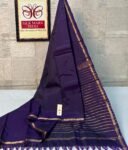 Deep Jamun Purple Pure Silk Saree with Fine Gold Zari Border