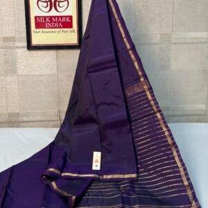Deep Jamun Purple Pure Silk Saree with Fine Gold Zari Border