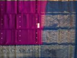 Royal Magenta & Navy Blue Gold Zari Turning Kanchipuram Silk Saree