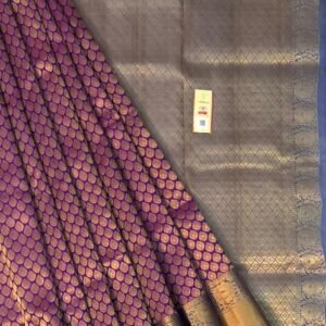 Royal Purple & Magenta Dual-Tone Pure Silk Saree with Rich Gold Zari Borders