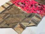 Dual-Charm Woven Silk Saree with Rich Gold Zari Brocade & Vibrant Floral Printed Pallu