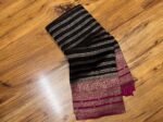 Elegant Black Gold Zari Georgette Saree with Contrast Magenta Rich Woven Border & Floral Pallu