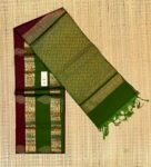 Elegant Maroon & Parrot Green Gold Zari Woven Traditional Silk Saree