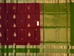 Elegant Maroon & Parrot Green Gold Zari Woven Traditional Silk Saree