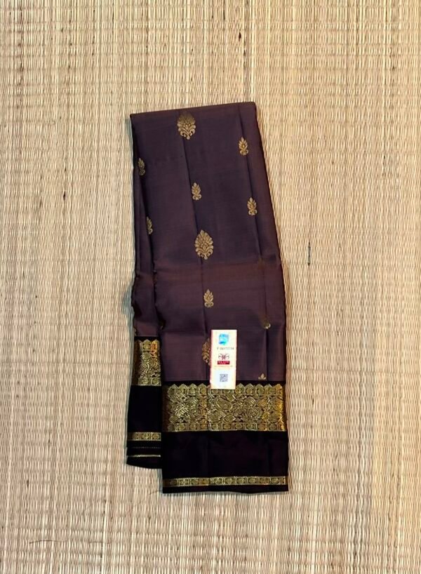 Elegant Coffee Brown Gold Zari Woven Traditional Silk Saree with Rich Brocade Pallu