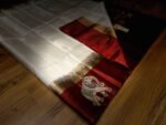Elegant White & Maroon Pure Silk Saree with Gold Zari Elephant Border and Rich Pallu
