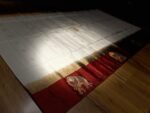 Elegant White & Maroon Pure Silk Saree with Gold Zari Elephant Border and Rich Pallu