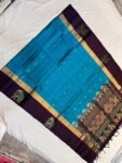 Vibrant Blue and Deep Purple Soft Silk Saree with Gold Zari Elephant Motifs and Rich Woven Pallu
